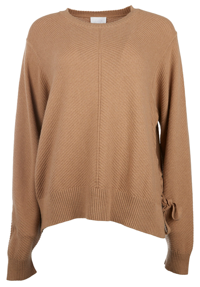 Pre-loved Jumper Kasper  - M Camel - A beautifully knitted jumper in soft camel made of a... - 1/1