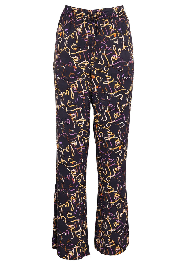 Pre-loved Pants Palooza - M lalagram dark - A comfortable elegance. Palooza are relaxed pyjama pants decorated with...
