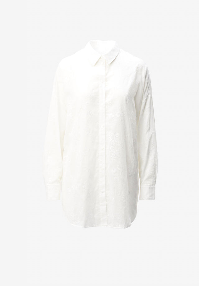 Blouse Bam magic garden embroidery white - This is the return of Bam. This classic button-down shirt... - 3/4