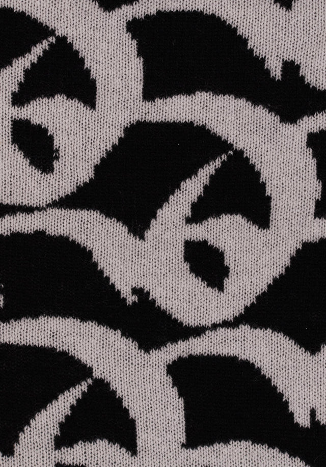 Triangle Monogram Goober Monogram Nero Alabastro - A rich, double face, triangle shaped cashmere scarf, featuring an... - 4/4