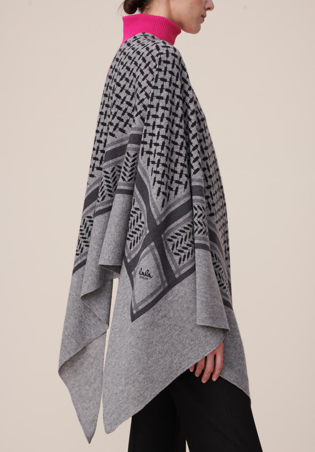 Triangle Trinity Classic L City Middlegrey melange - A large luxuriosly soft, triangle shaped cashmere scarf, featuring a... - 2/5