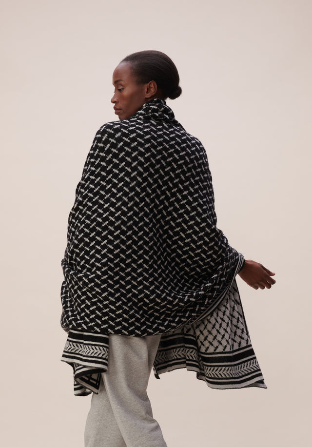 Blanket Trinity Classic Nero Alabastro - A soft and luxurious cashmere blanket with a jaquard pattern... - 6/11