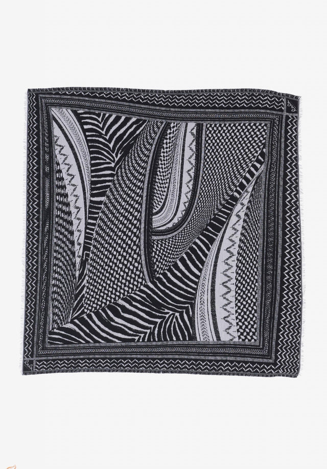 Scarf Anais zebra swirl black - Anais is a large cube adorned with an intricately crafted... - 4/4