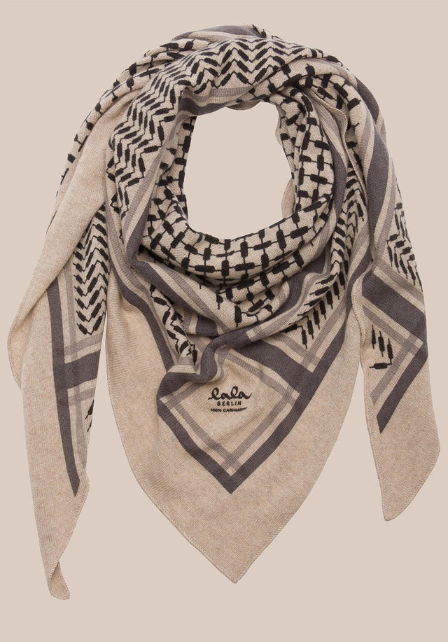 Triangle Trinity Classic M Dune beige - A luxuriosly soft, triangle shaped cashmere scarf, featuring a classic... - 4/5