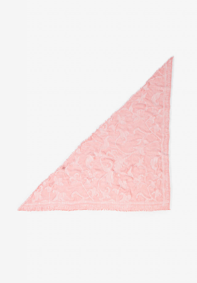 Triangle Alvid flower fountain pink - A soft triangle scarf made of light cotton, trimmed with... - 1/2