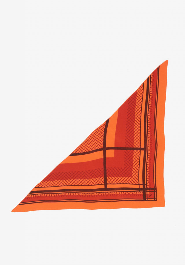 Triangle Trinity Double Heritage double heritage paprika - This luxuriously soft, triangle-shaped cashmere scarf features a print in... - 3/3