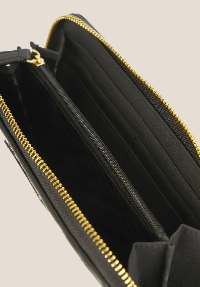 Wallet Cody x-stitch black - Cody is an elegantly feminine wallet made from canvas, adorned... - 5/7