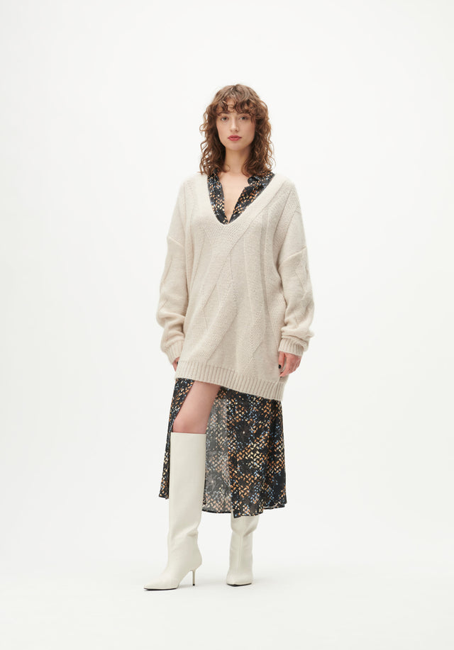 Jumper Kabelia winter white - This oversized cable knit jumper has a chic 80s vibe...

